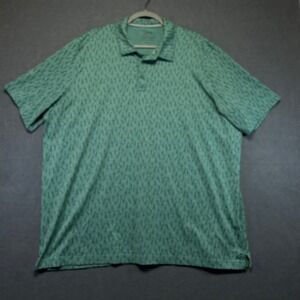 Johnston & Murphy XC4 Mens XXL Green Guitar Print Performance Polo Shirt